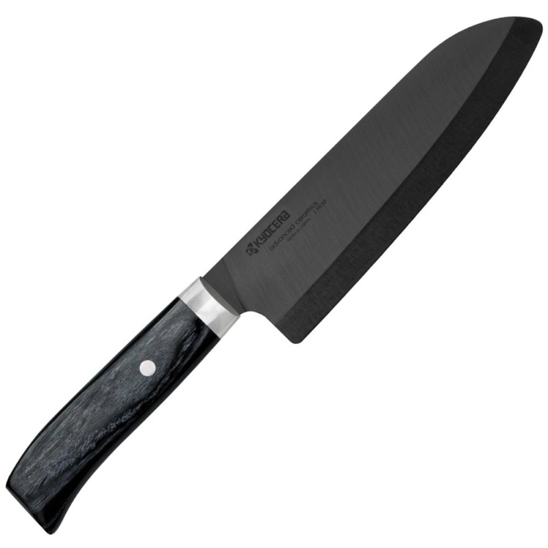 Kyocera keramický nůž, Janan Series, Dřevěná rukojeť, kuchařský nůž santoku, 16 cm, JPN-160NBK