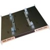 TRITON Police s perforací 19", 1U/750mm, nosnost 80kg, šedá