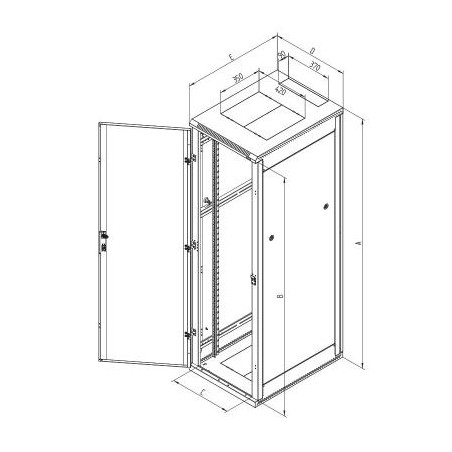 Triton 19" rozvaděč stojanový 18U/600x800, plechové dveře