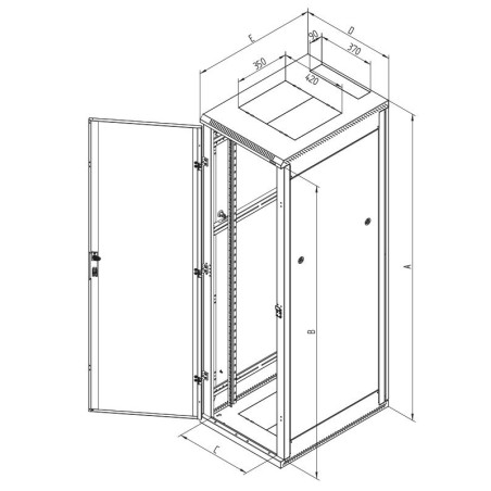 Triton 19" rozvaděč stojanový 37U/600x1000, plechové dveře