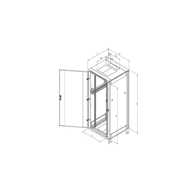 Triton 19" rozvaděč stojanový 32U/800x900, rozebíratelný, perforované přední dveře