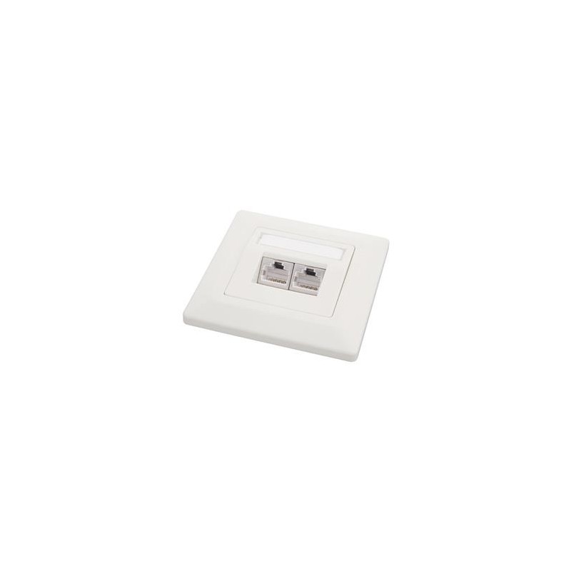 Solarix - zásuvka 2x RJ45, STP, Cat 6, pod omítku, bílá
