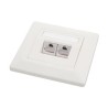 Solarix - zásuvka 2x RJ45, STP, Cat 6, pod omítku, bílá