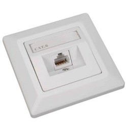 Solarix - zásuvka 1x RJ45, UTP, Cat 6, pod omítku, bílá