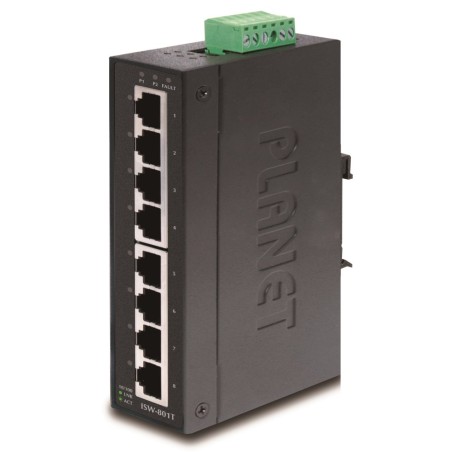 Planet switch ISW-801T, 8x 10/100, DIN,IP30, rozšířený teplotní rozsah -40~75 st.C