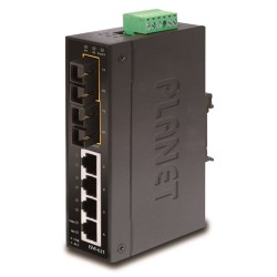 Planet switch ISW-621, průmysl.verze 4x10/100+2x100BaseFX (SC) MM 2km, DIN, IP30, -10 až 60°C, 12-48V