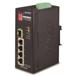 Planet switch ISW-514PTF, průmysl.verze 4x10/100+1x100BaseFX (SFP), DIN, IP30, -40 až 70°C, 12-48V