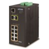Planet IGS-10020PT průmyslový L3 switch, 8x1Gb, 2x2.5Gb SFP, 8x PoE 802.3at 240W, 48-54VDC, -40~75°C, IP30