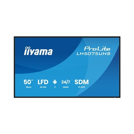 50" iiyama LH5075UHS-B2AG:VA,4K UHD,Android,24/7