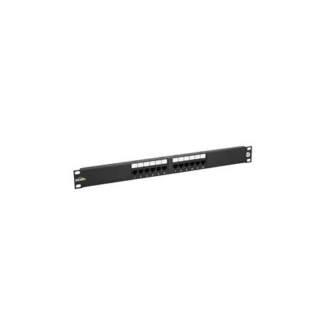 Solarix - 19" Patch panel 12 x RJ45 CAT5E UTP černý