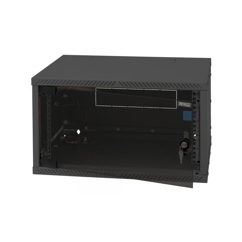 Triton 19" rozvaděč jednodílný 4U/400mm, rozebraný DeltaX plechové dveře, černý