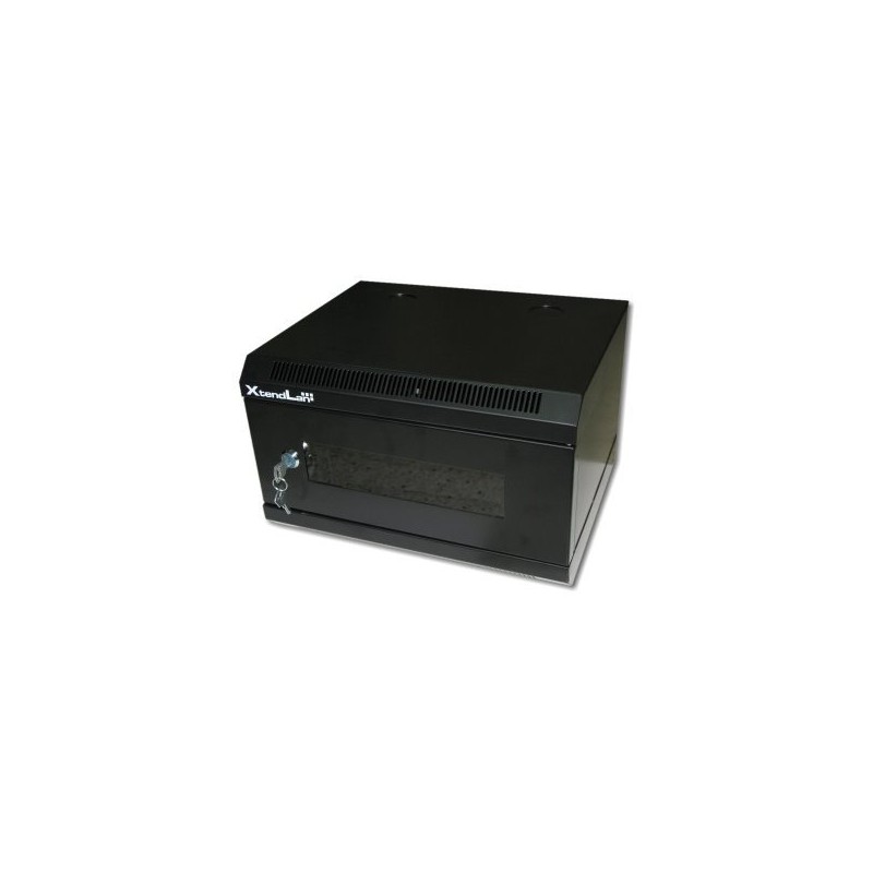 XtendLan 10" nástěnný rozvaděč 4U 350x280, nosnost 50 kg, dveře z plexiskla, svařovaný, černý