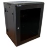 XtendLan 19" dvoudílný nástěnný rozvaděč 12U 600x550, nosnost 60 kg, skleněné dveře, svařovaný,černý