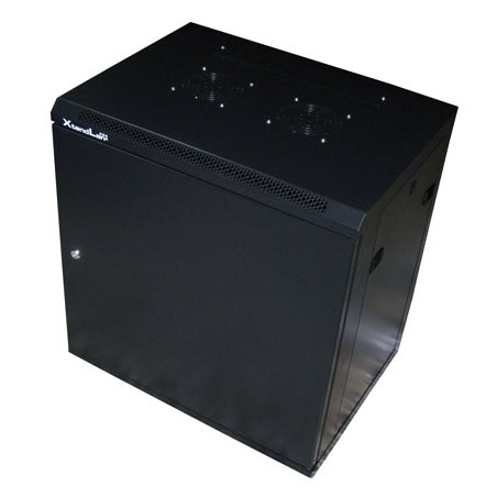 XtendLan 19" nástěnný rozvaděč 9U 600x450, nosnost 60kg, plné dveře, svařovaný,proti vykradení,černý