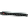 Intellinet 19" Rackmount 8-Way Power Strip - German Type, rozvodný panel, 8x DE zásuvka, 3m kabel