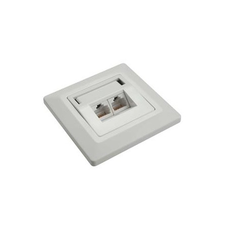 Solarix - zásuvka CAT5E UTP 2 x RJ45 pod omítku bílá