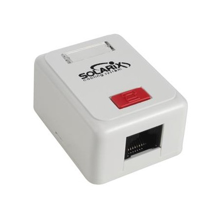 Solarix - zásuvka CAT5E UTP 1 x RJ45 na omítku bílá