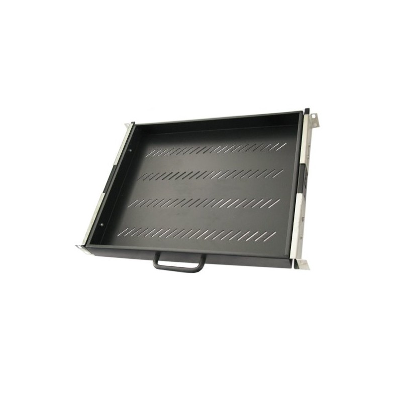 XtendLan 19" výsuvná police s perforací 1U/350mm, nosnost 45kg, černá