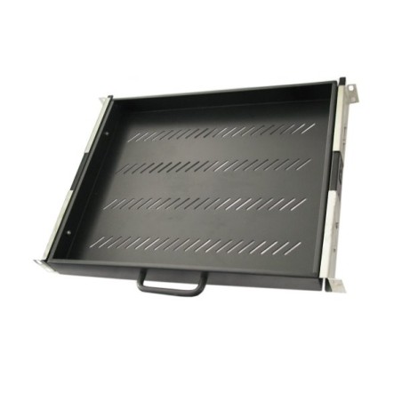 XtendLan 19" výsuvná police s perforací 1U/350mm, nosnost 45kg, černá