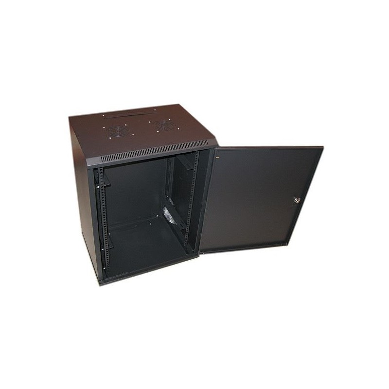 XtendLan 19" nástěnný rozvaděč 22U 600x450, nosnost 60kg, plné dveře, svařený, proti vykradení,černý