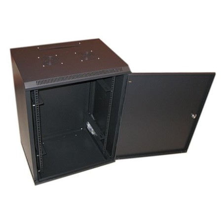 XtendLan 19" nástěnný rozvaděč 22U 600x450, nosnost 60kg, plné dveře, svařený, proti vykradení,černý