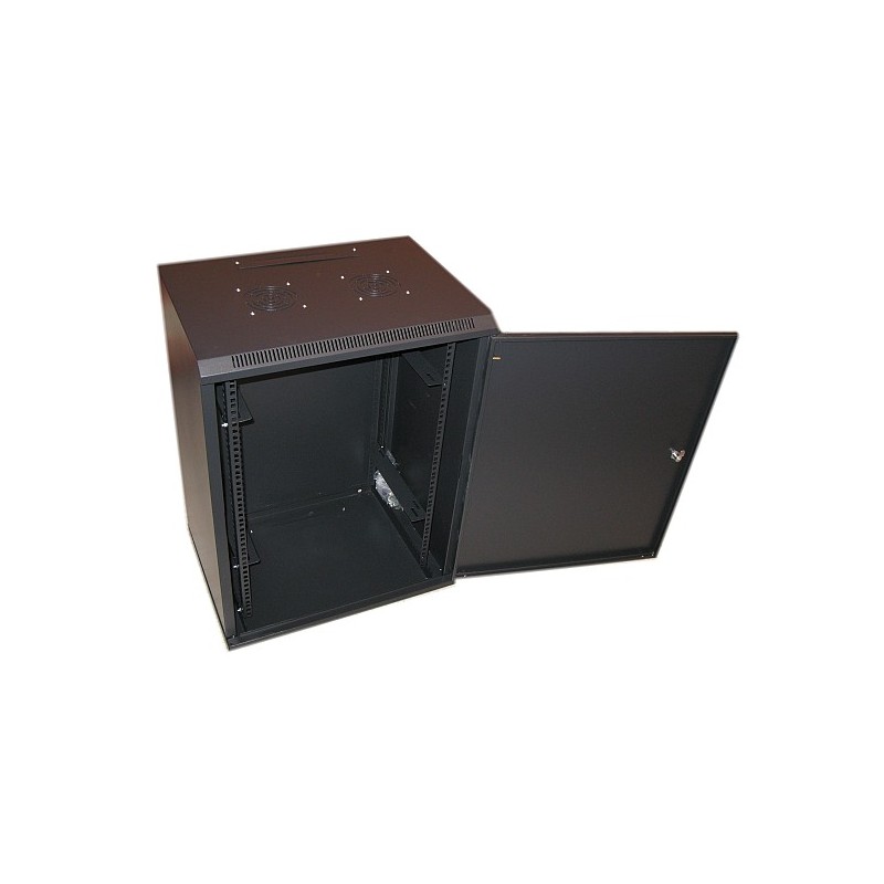 XtendLan 19" nástěnný rozvaděč 15U 600x450, nosnost 60kg, plné dveře, svařený, proti vykradení,černý