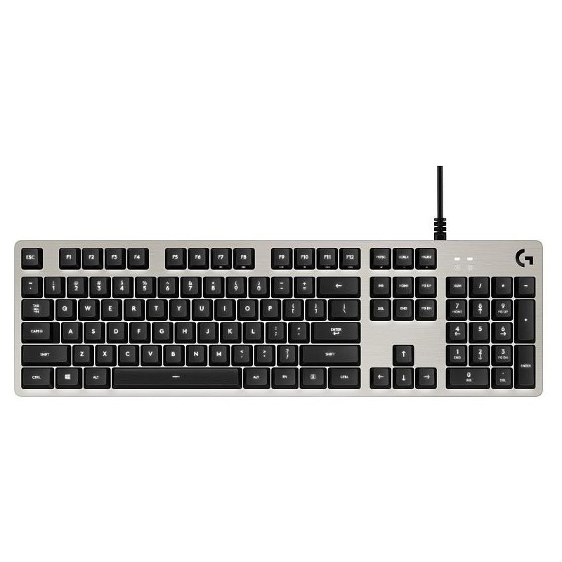 Logitech klávesnice G413, USB, bílé podsvícení, US, stříbrná