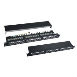 19" Patch panel XtendLan 24port, STP, Cat6, 30µm, duální svorkovnice, šedý