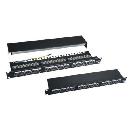 19" Patch panel XtendLan 24port, STP, Cat6, 30µm, duální svorkovnice, šedý