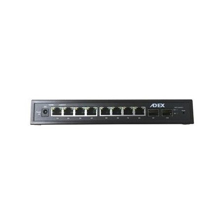 ADEX AD1000-8GPD-2FM reversní poe managed switch, 8x Gbit port,2x SFP, metal