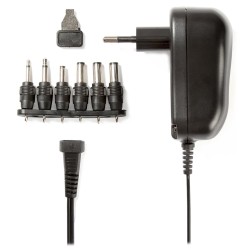 Nedis ACPA001 - Univerzální napájecí adaptér | 3/4,5/5/6/7,5/9/12 V DC | 1.0 A
