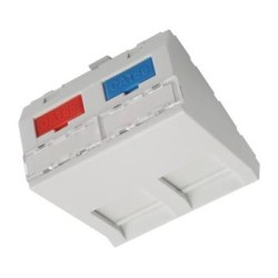 Solarix - modul French style 45x45mm pro 2 keystony přímý bílý