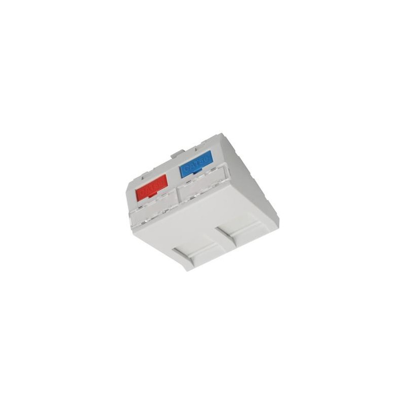 Solarix - modul French style 45x45mm pro 2 keystony přímý bílý