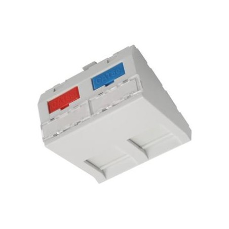 Solarix - modul French style 45x45mm pro 2 keystony přímý bílý