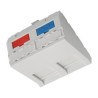 Solarix - modul French style 45x45mm pro 2 keystony přímý bílý