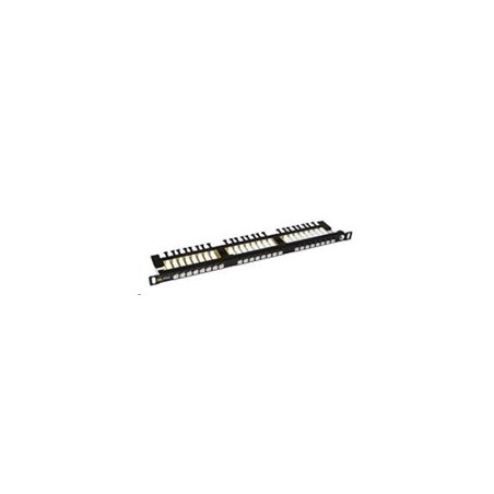 Solarix - 19" patch pan. 24xRJ45 CAT6 UTP černý 0,5U