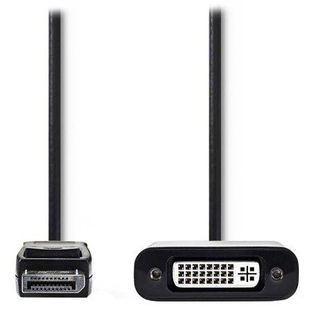 Nedis CCGP37250BK02 - DisplayPort – DVI Kabel | DisplayPort Zástrčka - DVI-D 24+1-Pin Zásuvka | 0,2 m | Černá barva
