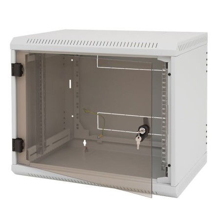 Triton 19' rozvaděč jednodílný 12U/395mm vylamovací otvor pro ventilátor RAL7035