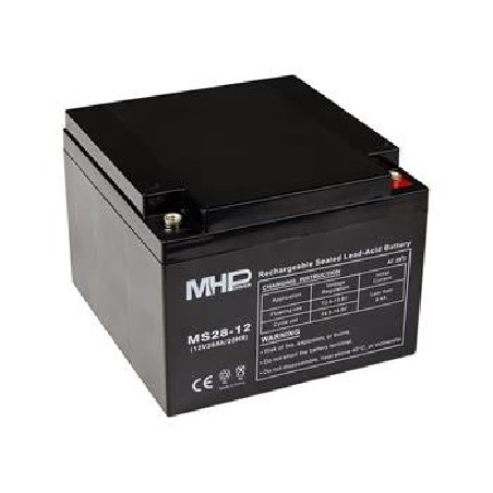 MHPower MS28-12 olověný akumulátor AGM 12V/28Ah, Terminál T1 - M6