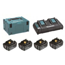 Makita sada Li-ion LXT 18V 4xBL1860B + dvojnabíječka DC18RD + Makpac