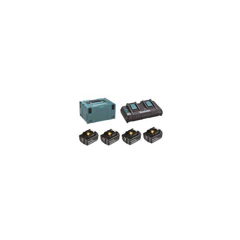 Makita sada Li-ion LXT 18V 4xBL1860B + dvojnabíječka DC18RD + Makpac