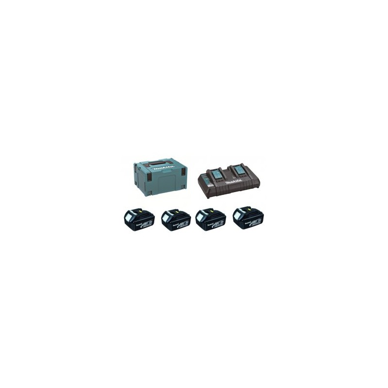 Makita sada Li-ion LXT 18V 4xBL1830B +dvojnabíječka DC18RD + Makpac