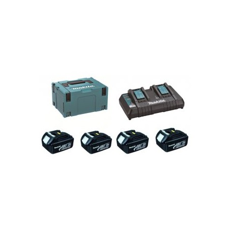 Makita sada Li-ion LXT 18V 4xBL1830B +dvojnabíječka DC18RD + Makpac