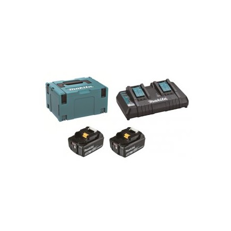 Makita sada Li-ion LXT 18V 2xBL1850B + dvojnabíječka DC18RD + Makpac