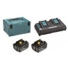 Makita sada Li-ion LXT 18V 2xBL1850B + dvojnabíječka DC18RD + Makpac