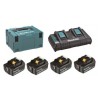 Makita sada Li-ion LXT 18V 4xBL1850B + dvojnabíjecka DC18RD + Makpac