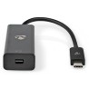 NEDIS kabelový adaptér USB 3.2 Gen 1/ USB-C zástrčka - Mini DisplayPort zásuvka/ kulatý/ černý/ 20cm