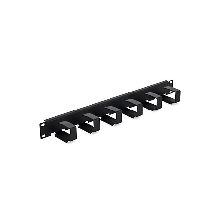 19" vyvazovací panel 1U 6x háček 70x27mm šedý kov