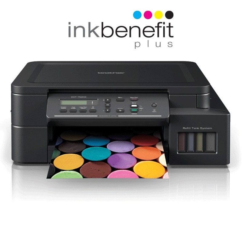 BROTHER inkoust DCP-T520W / A4/ 17/9,5ipm/ 128MB/ 6000x1200/ copy+scan+print/ USB 2.0 / wifi /ink tank system