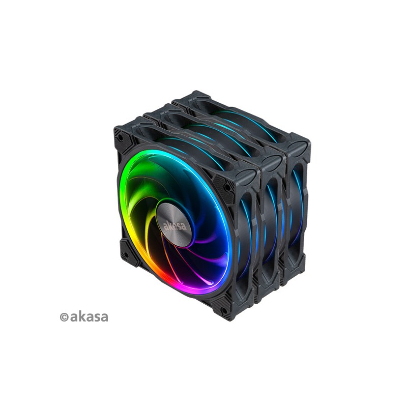 přídavný ventilátor Akasa SOHO AR LED 12 cm RGB 3 ks